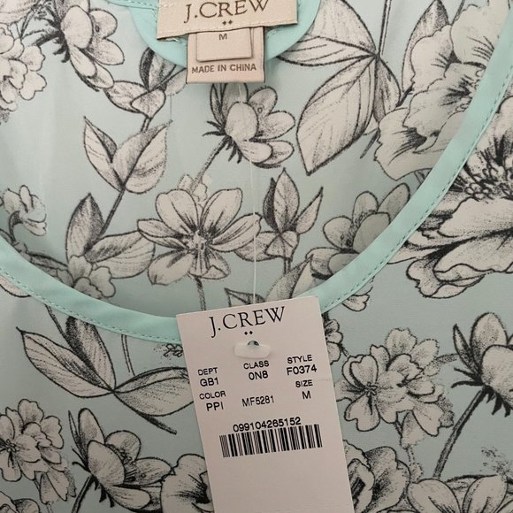 NWT J Crew Polyester Floral Tank Top - Picture 2 of 3